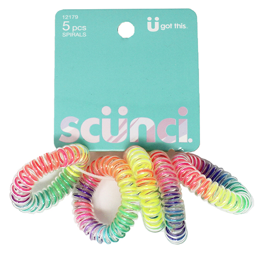 Scunci Spirals Elastics 5 pieces